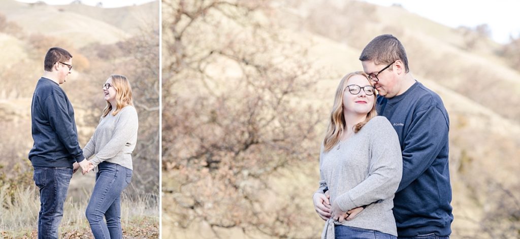 Couple photos at Del Valle in Livermore. Brown hills in the background.