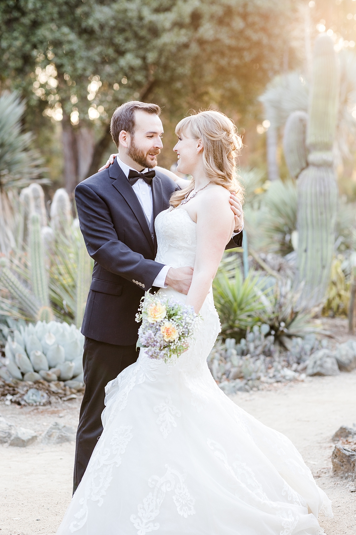 Arizona Cactus Garden wedding portraits at Stanford University