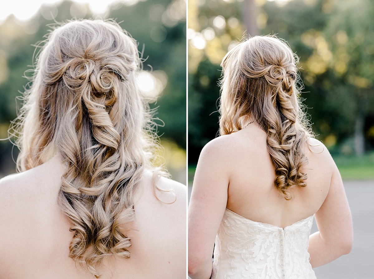 Photo of the back of bridal hair at Arizona Cactus Garden.