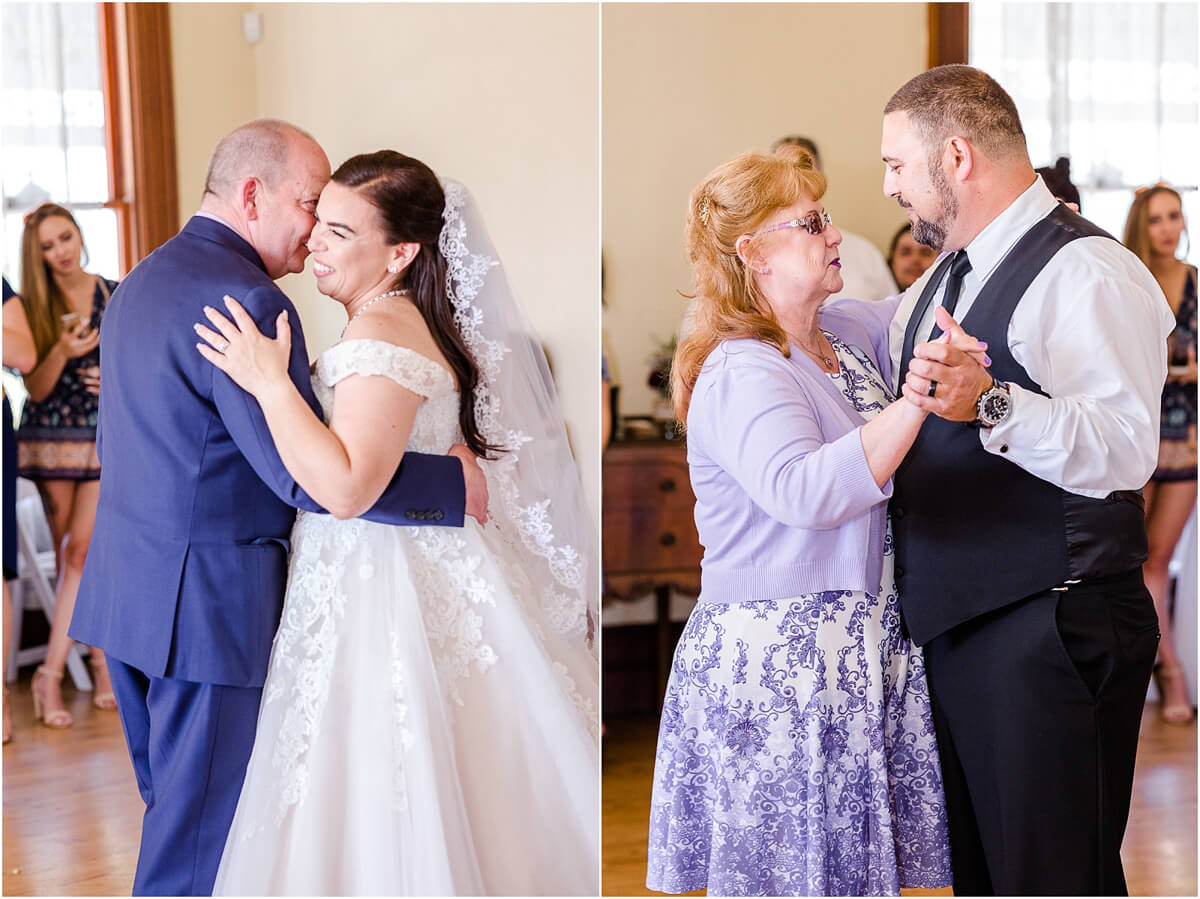 Mother/son and Father/daughter first dance at Ravenswood summer wedding reception