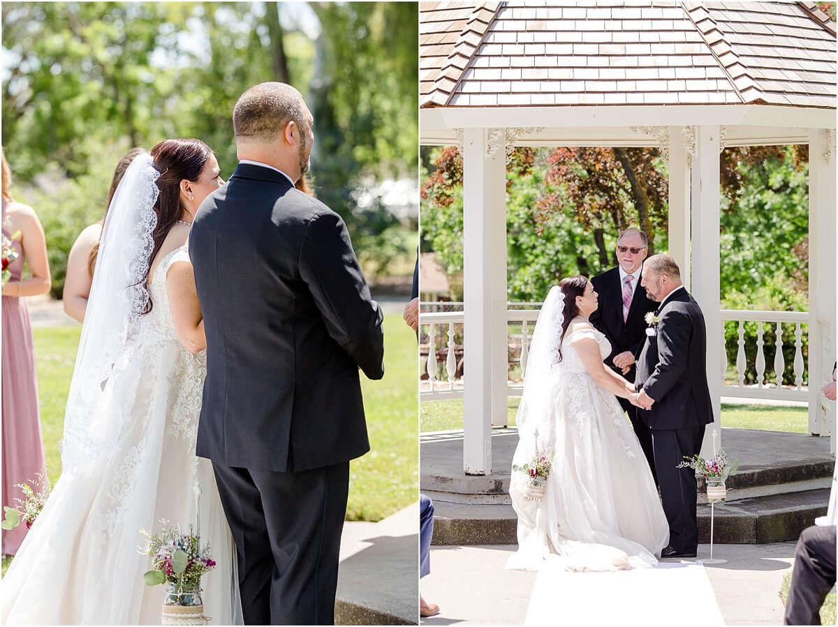 Bride and groom are married at Ravenswood summer wedding