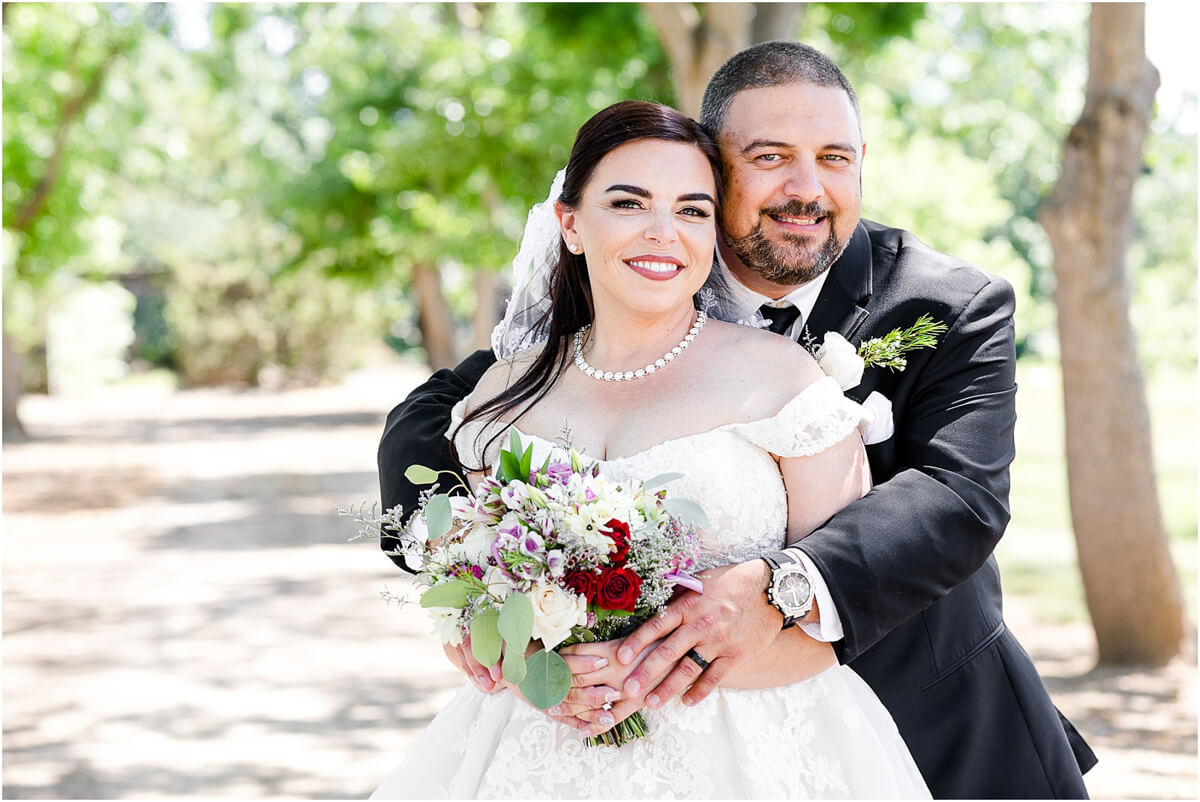 Bride and groom at Ravenswood Historic Site, laid-back wedding venue in Livermore, CA