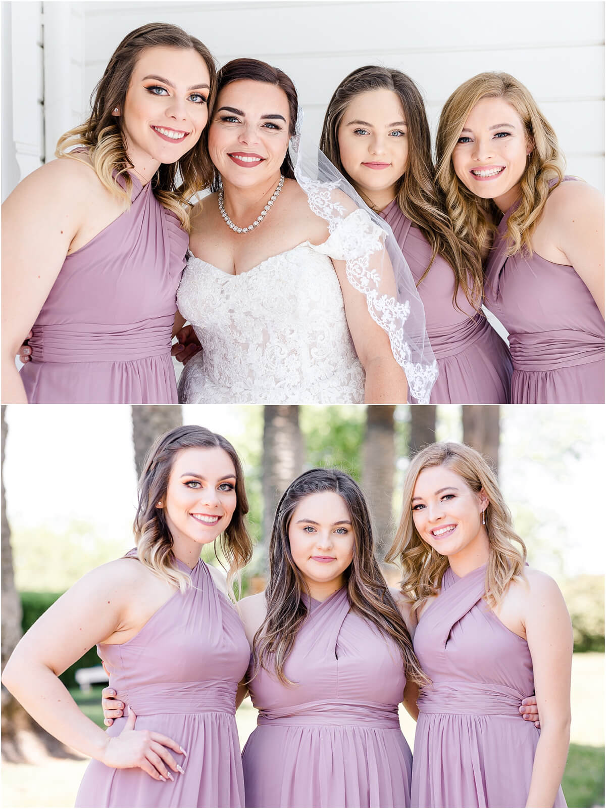 Bride and her daughters as bridesmaids